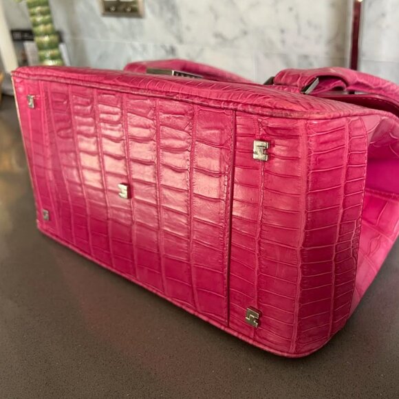 $6.2K LAMBERTSON TRUEX PINK CROCODILE PURSE BAG *TIFFANY & CO* - Picture 10 of 12
